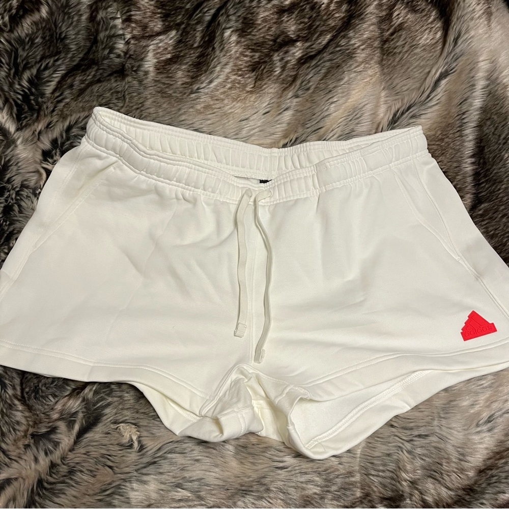 Adidas White Sweat Shorts
